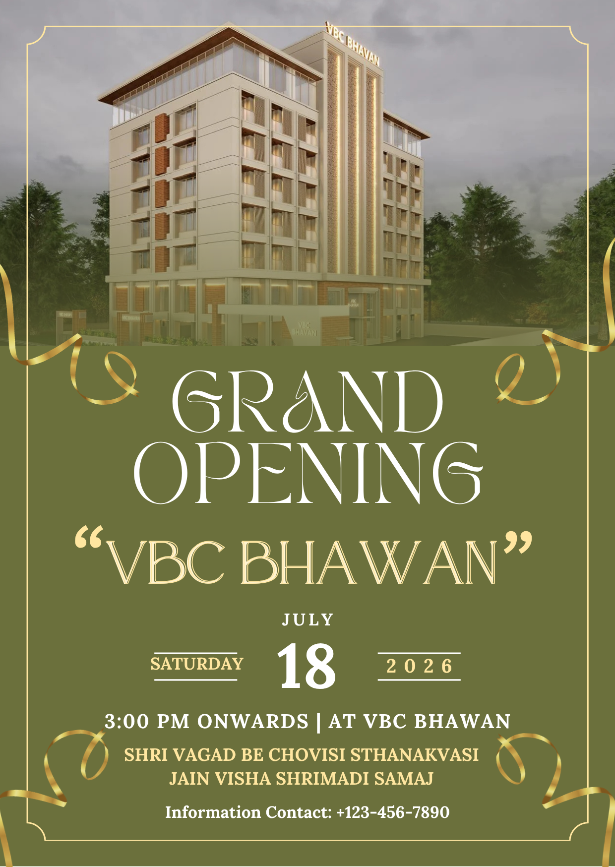 Green Minimalist Grand Opening Coffee Shop Invitation Portrait (10)